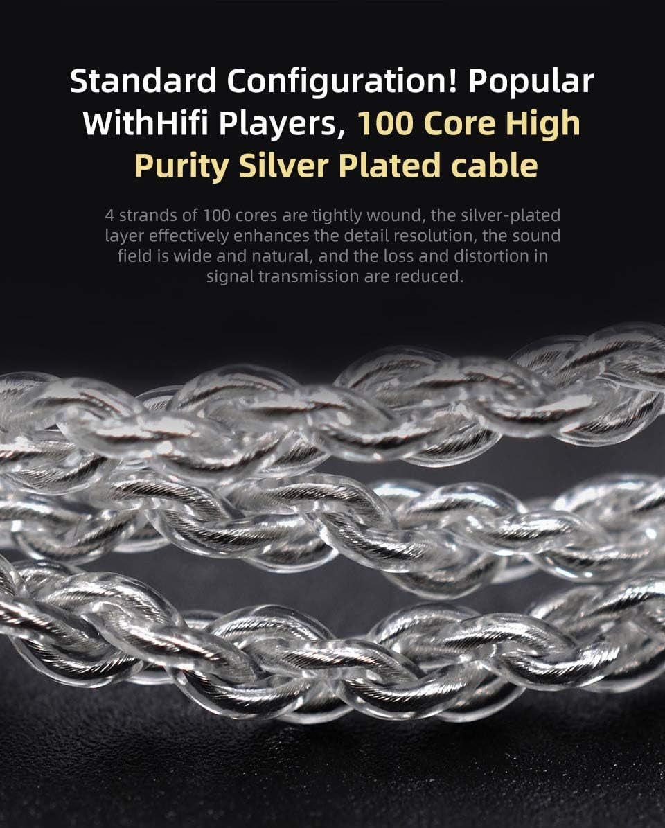 KZ ZSN PRO X Hifi in Ear Monitor IEM Headphones, 1BA 1DD Earbud Headphone Dual Driver Drummer Musician Earphone Stereo Headset with Removable C Pin Cable for Church (NO Mic, Dark Black)……